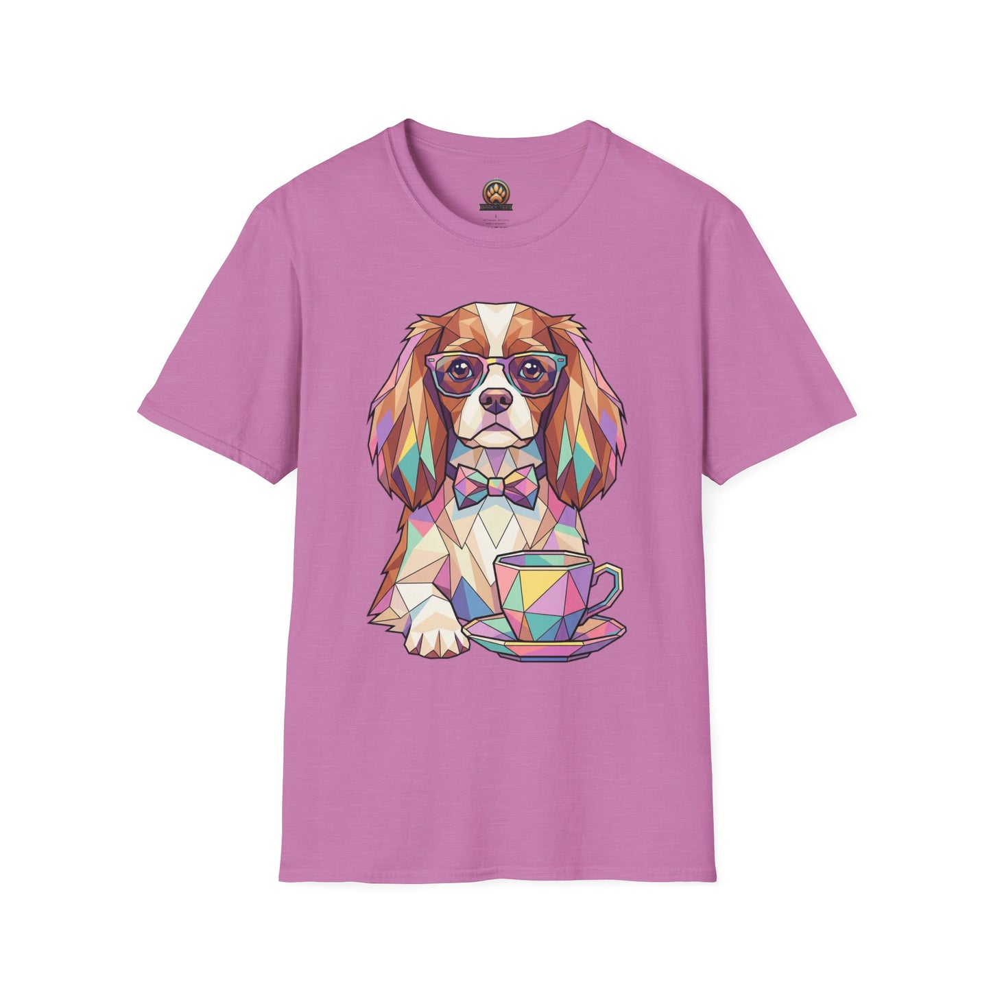 Tea Party Cavalier King Charles Tee - Large Front Print