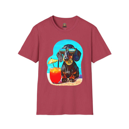 Bitcoin Dachshund Tee - Large Front Print