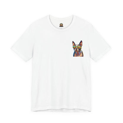 Shady Boston Terrier Tee - Pocket & Large Back Print