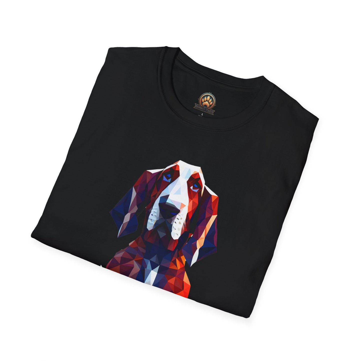 Polygon Basset Hound Tee - Large Front Print