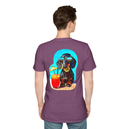 Bitcoin Dachshund Tee - Pocket & Large Back Print