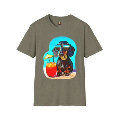 Bitcoin Dachshund Tee - Large Front Print