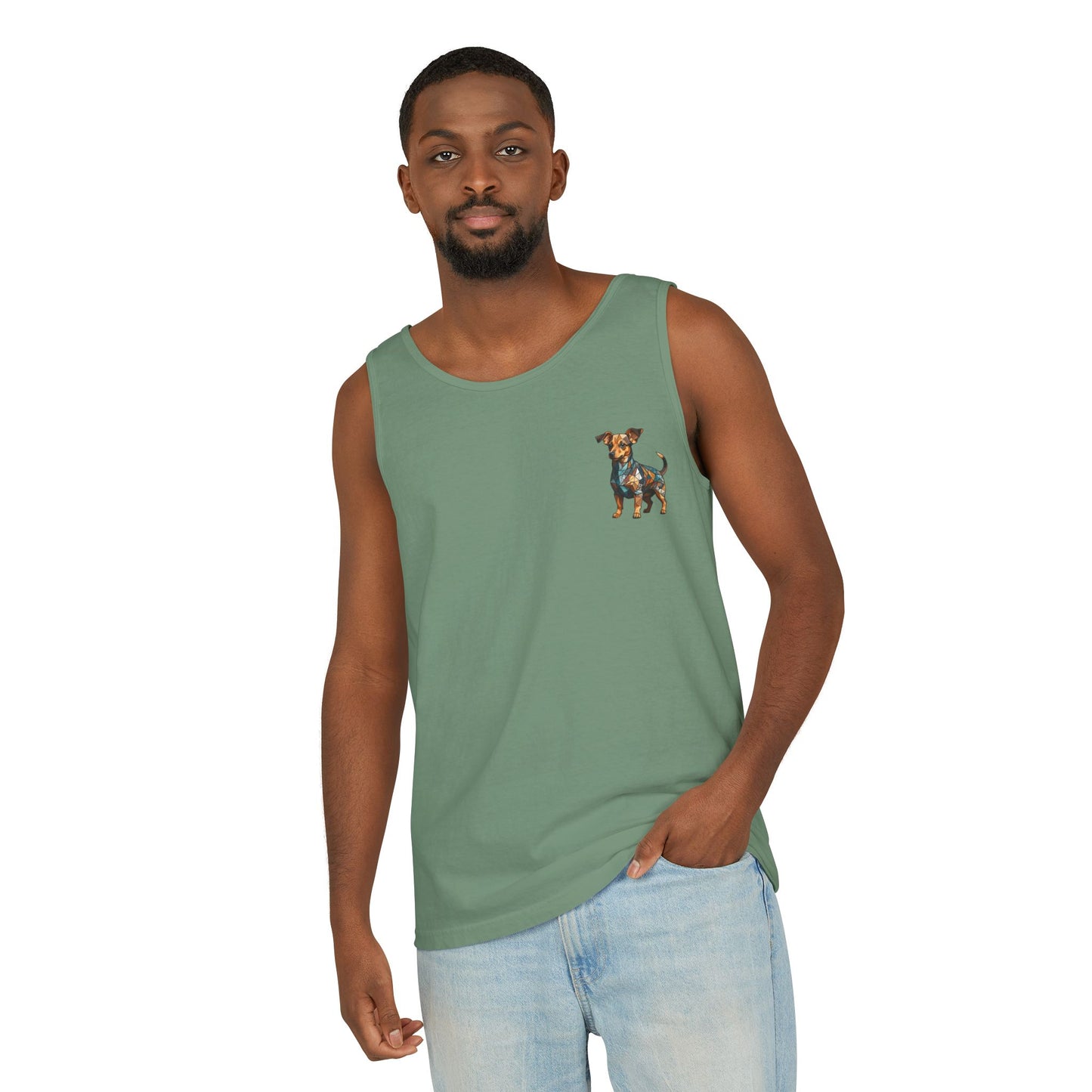 Polygon Style Pop Art Chiweenie Dog Tank Top - Front Pocket Print Only