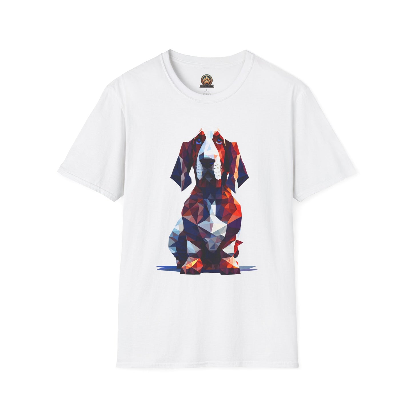 Polygon Basset Hound Tee - Large Front Print