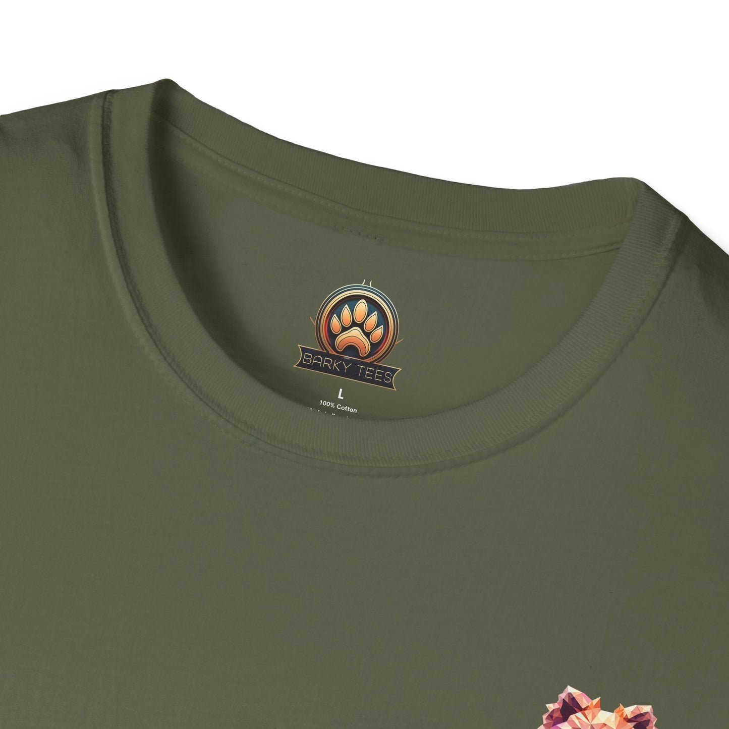 Polygon Pomeranian Dog T-Shirt - Pocket & Large Back Print