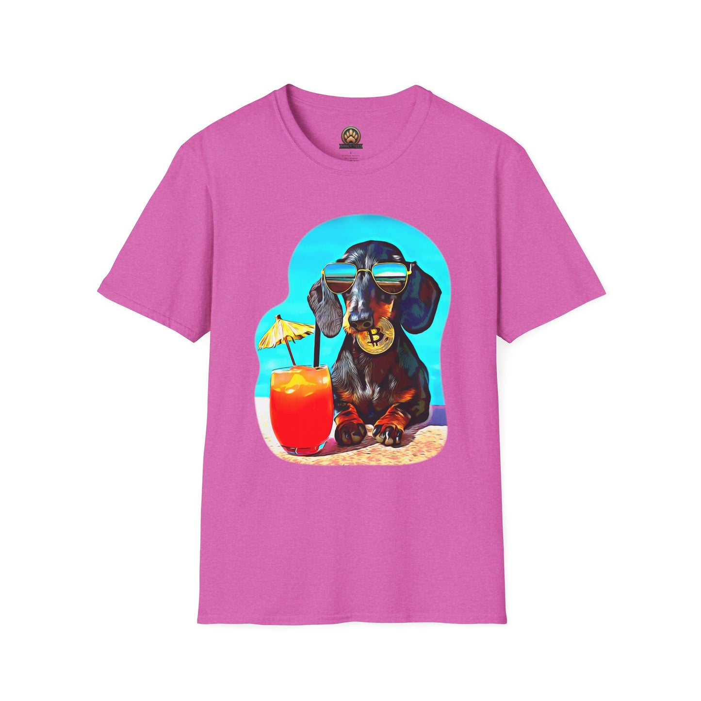 Bitcoin Dachshund Tee - Large Front Print