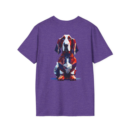 Polygon Style Pop Art Basset Hound T-Shirt - Pocket & Large Back Print