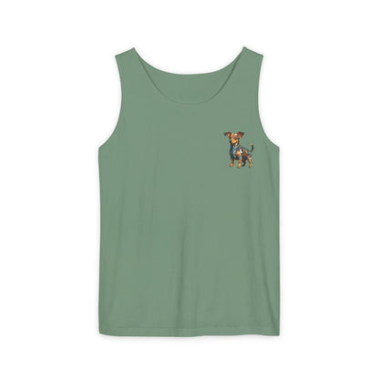 Polygon Style Pop Art Chiweenie Dog Dyed Tank Top - Pocket & Large Back Print