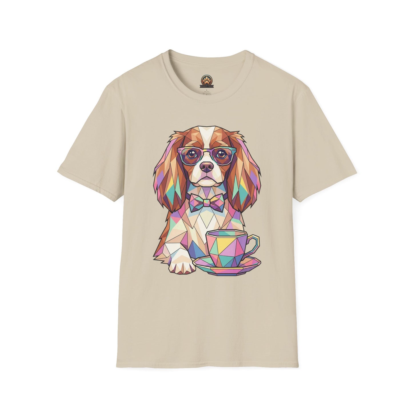 Tea Party Cavalier King Charles Tee - Large Front Print