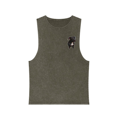 Polygon Pitbull Stonewash Tank - Pocket & Large Back Print