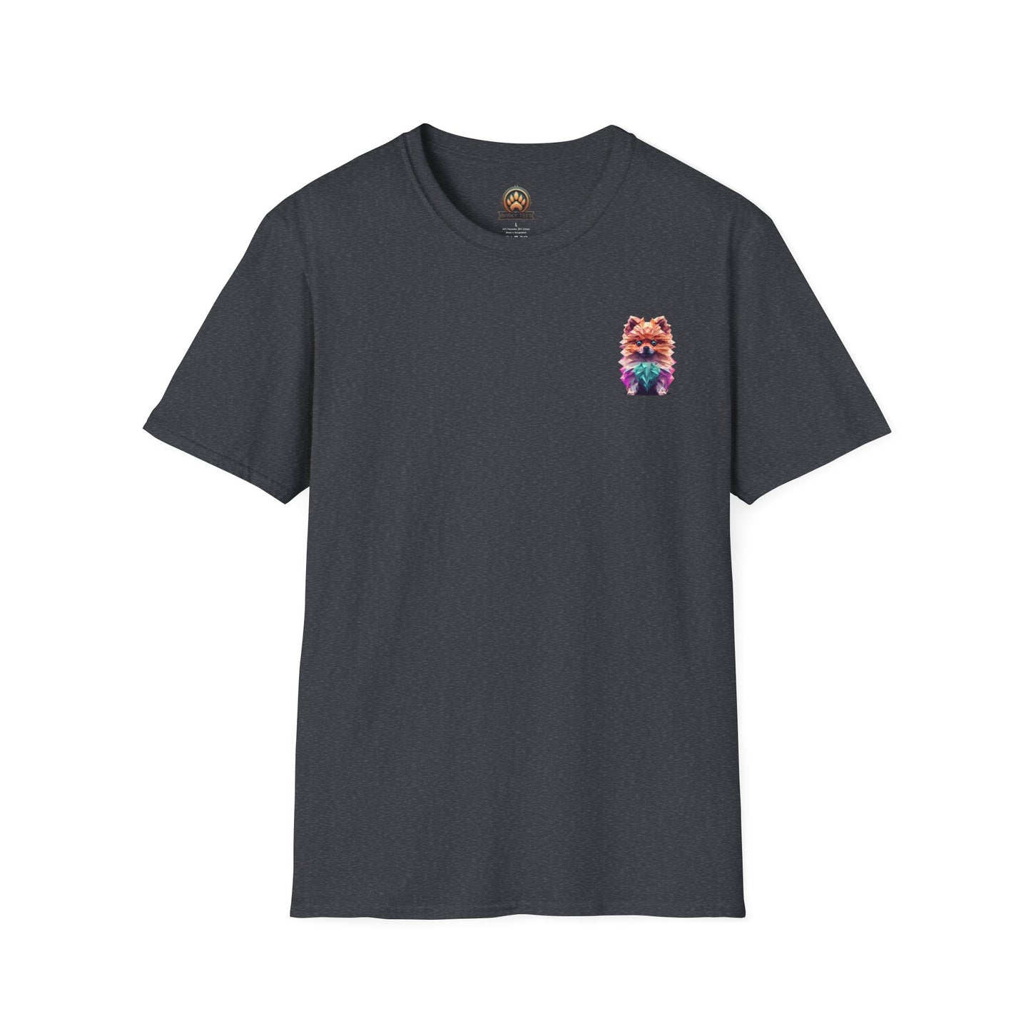 Polygon Pomeranian Dog T-Shirt - Pocket & Large Back Print