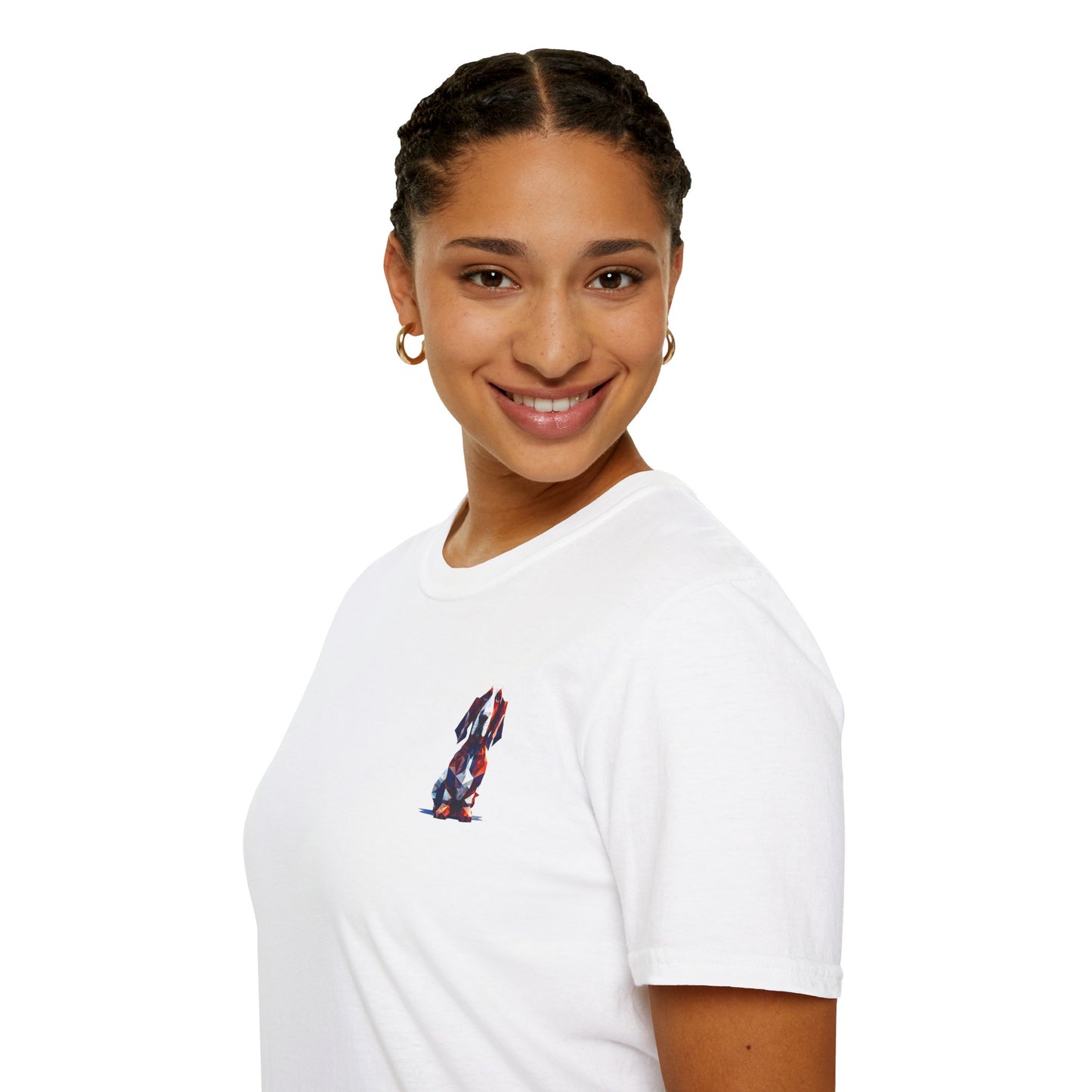 Polygon Style Pop Art Basset Hound T-Shirt - Pocket & Large Back Print