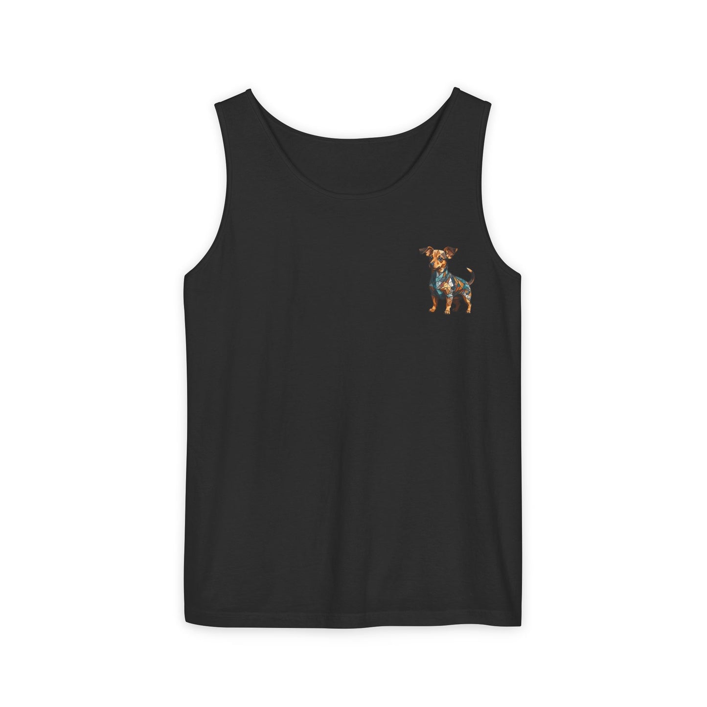 Polygon Style Pop Art Chiweenie Dog Tank Top - Front Pocket Print Only