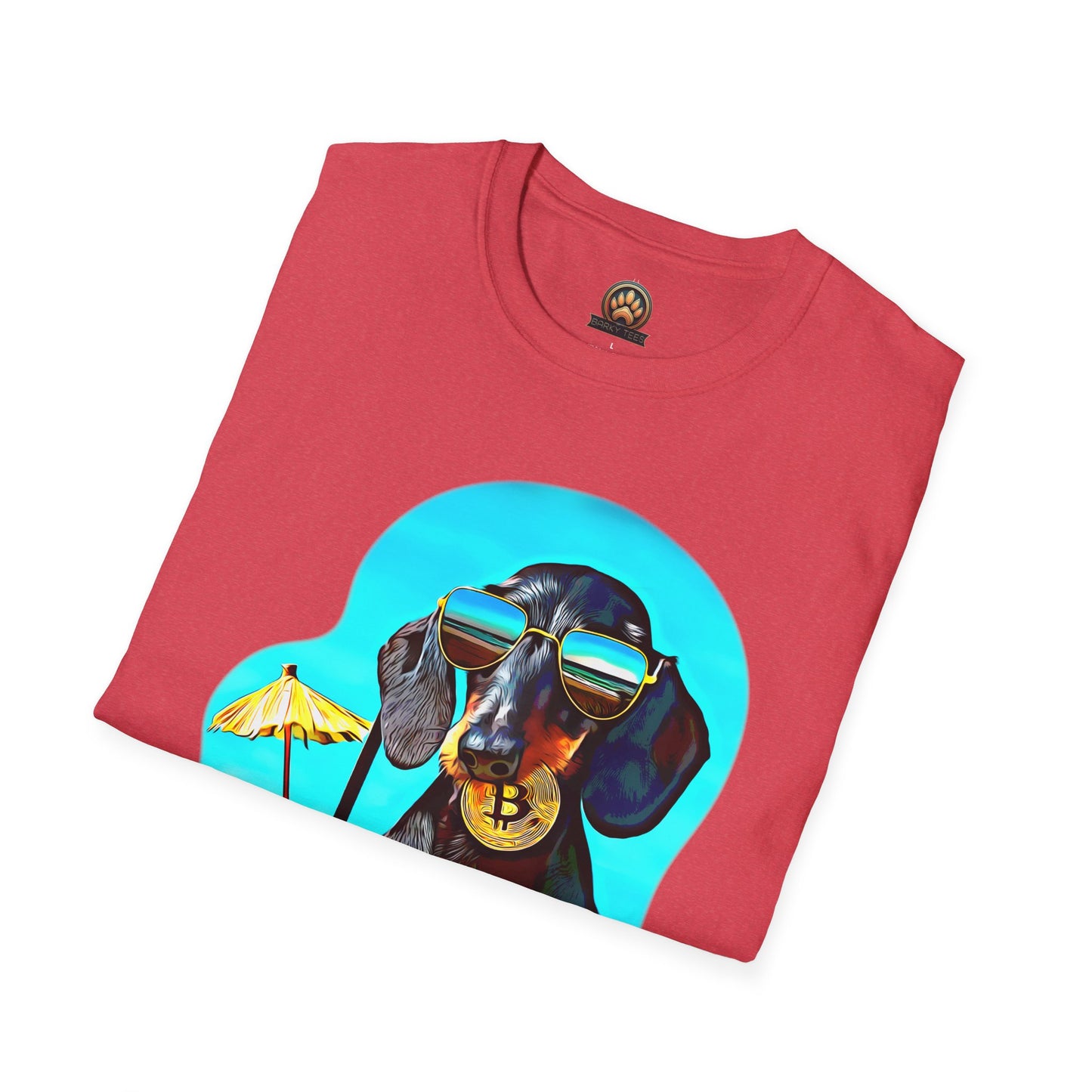 Bitcoin Dachshund Tee - Large Front Print