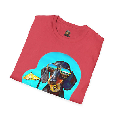 Bitcoin Dachshund Tee - Large Front Print