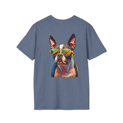Sunny Boston Terrier Tee - Pocket & Large Back Print