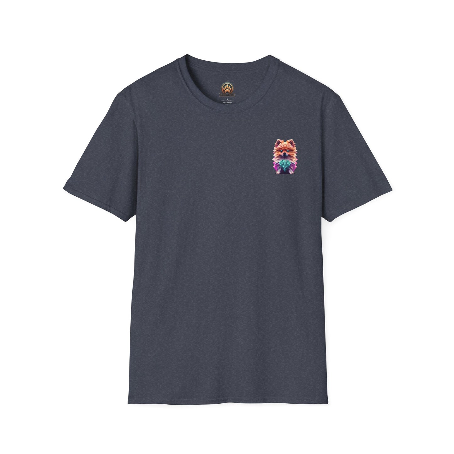 Polygon Pomeranian Dog T-Shirt - Pocket & Large Back Print