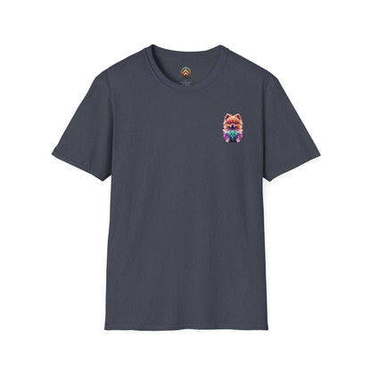 Polygon Pomeranian Dog T-Shirt - Pocket & Large Back Print