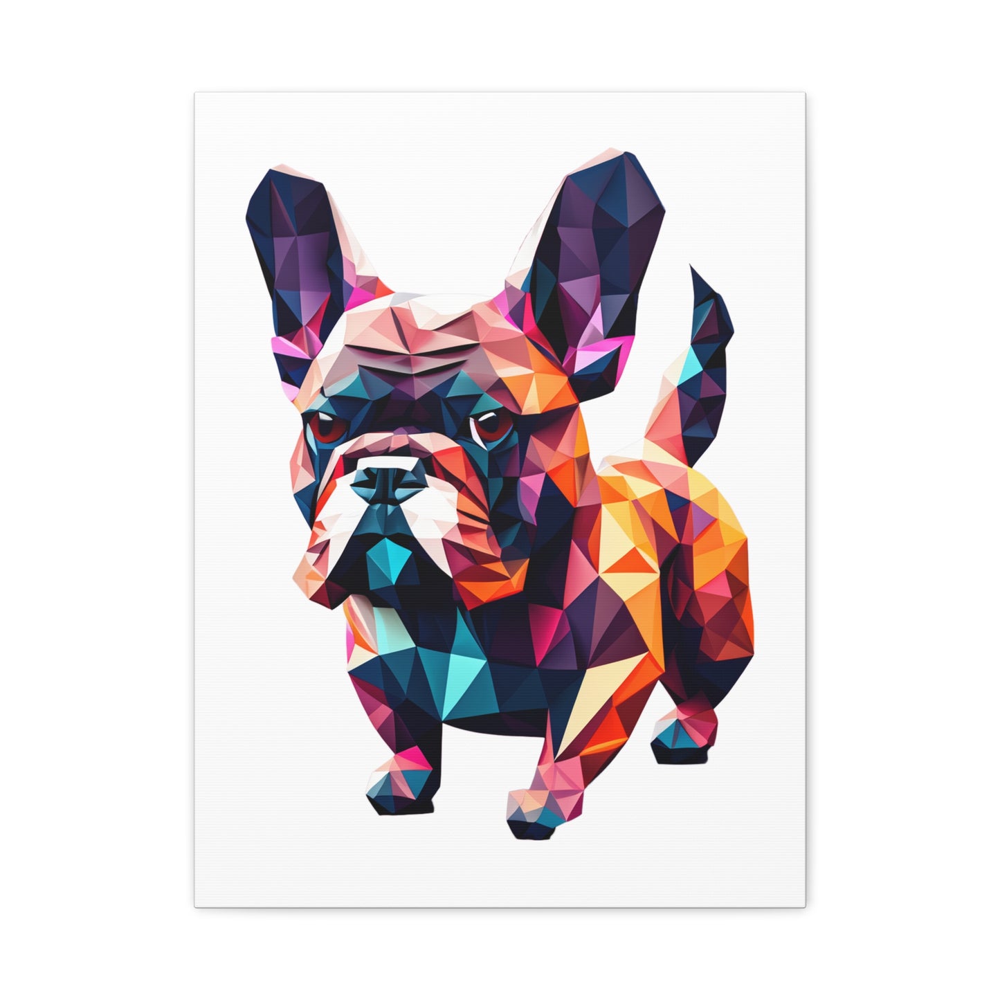 Polygon Style Pop Art French Bulldog Matte Canvas, Stretched, 1.25"