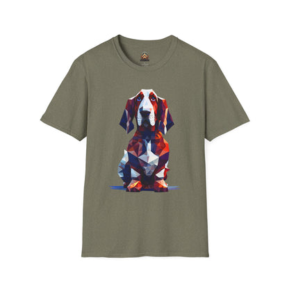 Polygon Basset Hound Tee - Large Front Print