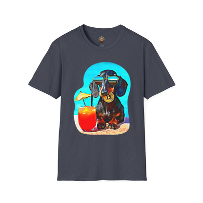 Bitcoin Dachshund Tee - Large Front Print