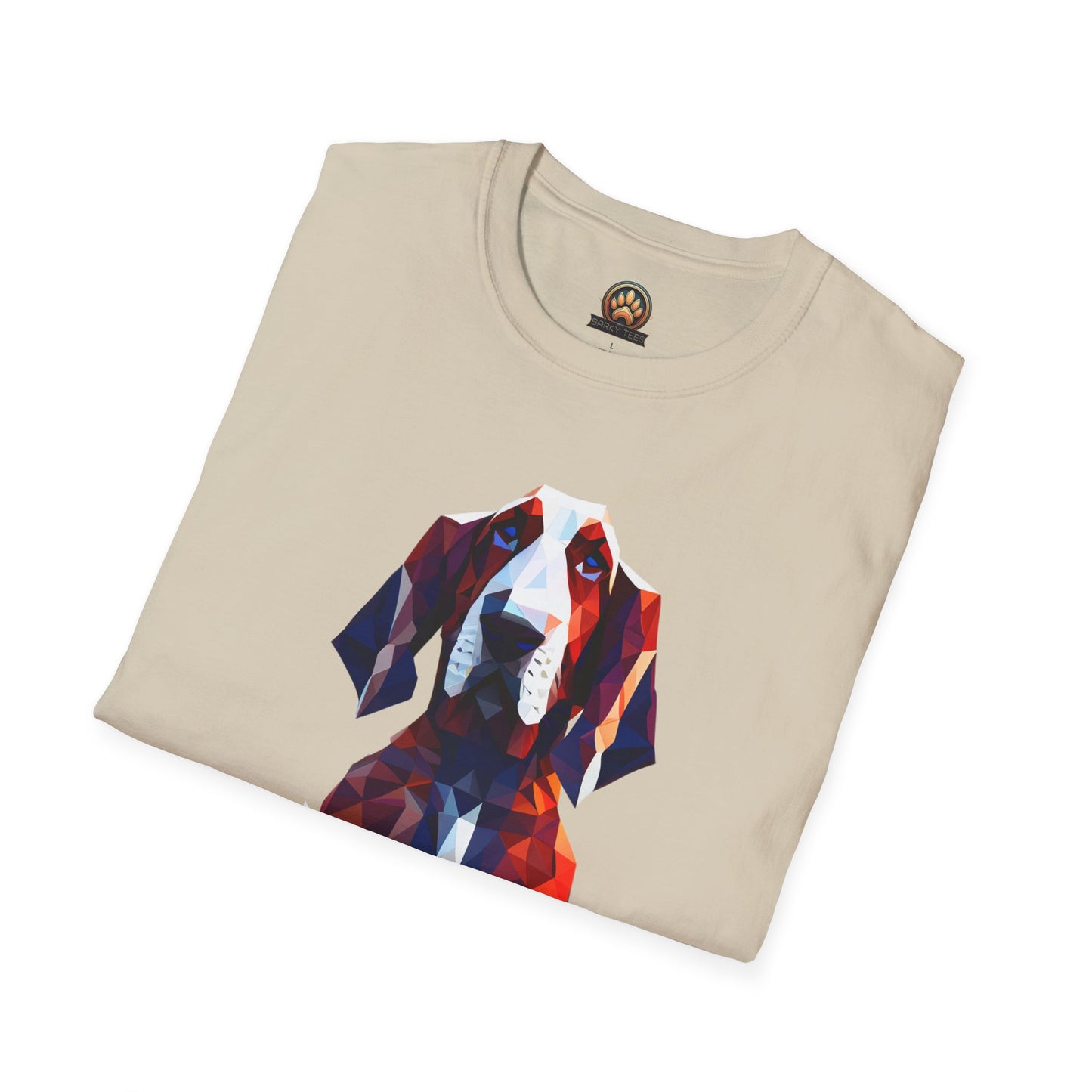 Polygon Basset Hound Tee - Large Front Print