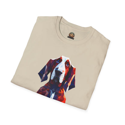 Polygon Basset Hound Tee - Large Front Print