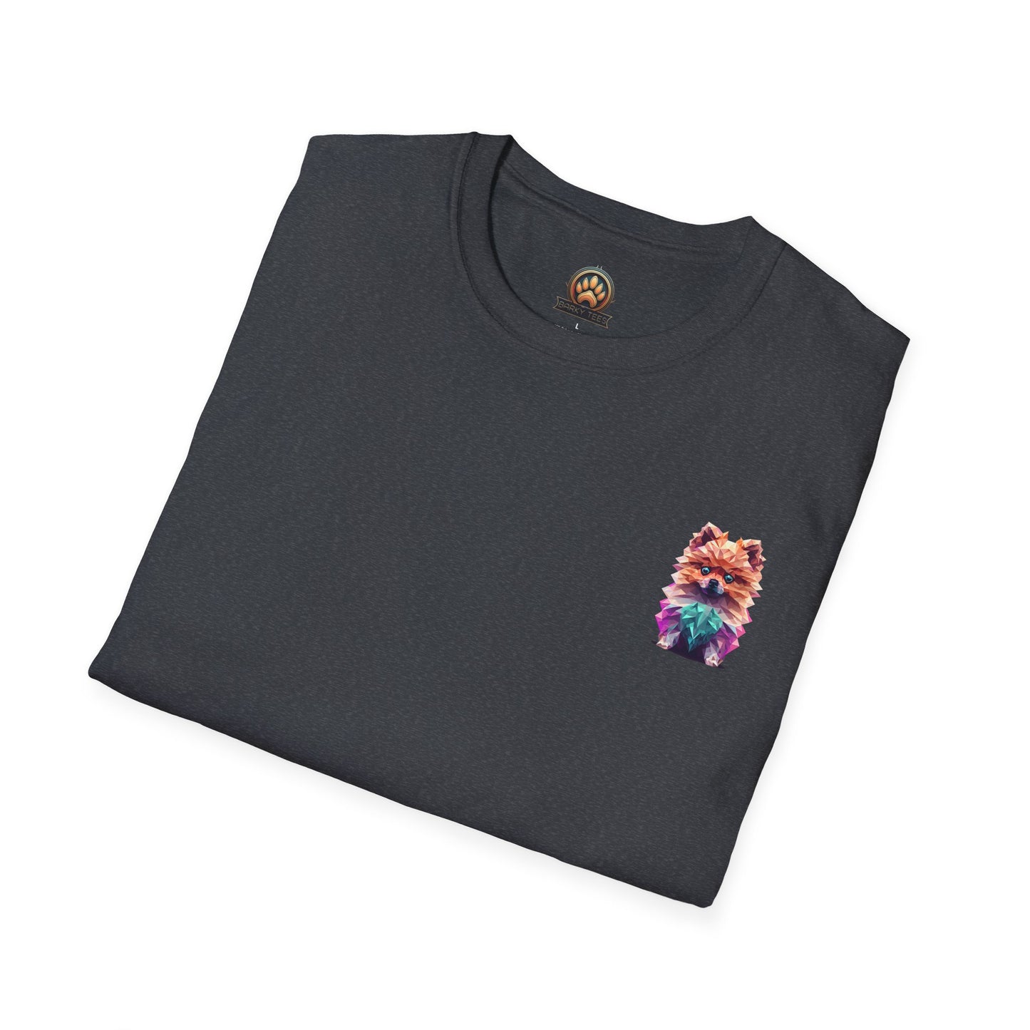 Polygon Pomeranian Dog T-Shirt - Pocket & Large Back Print