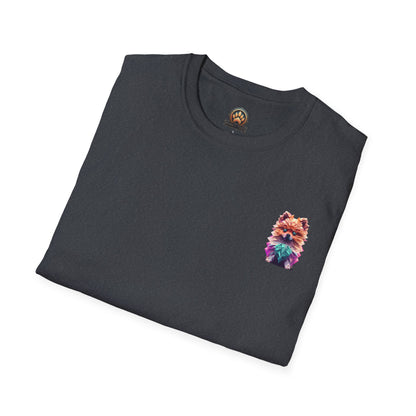 Polygon Pomeranian Dog T-Shirt - Pocket & Large Back Print