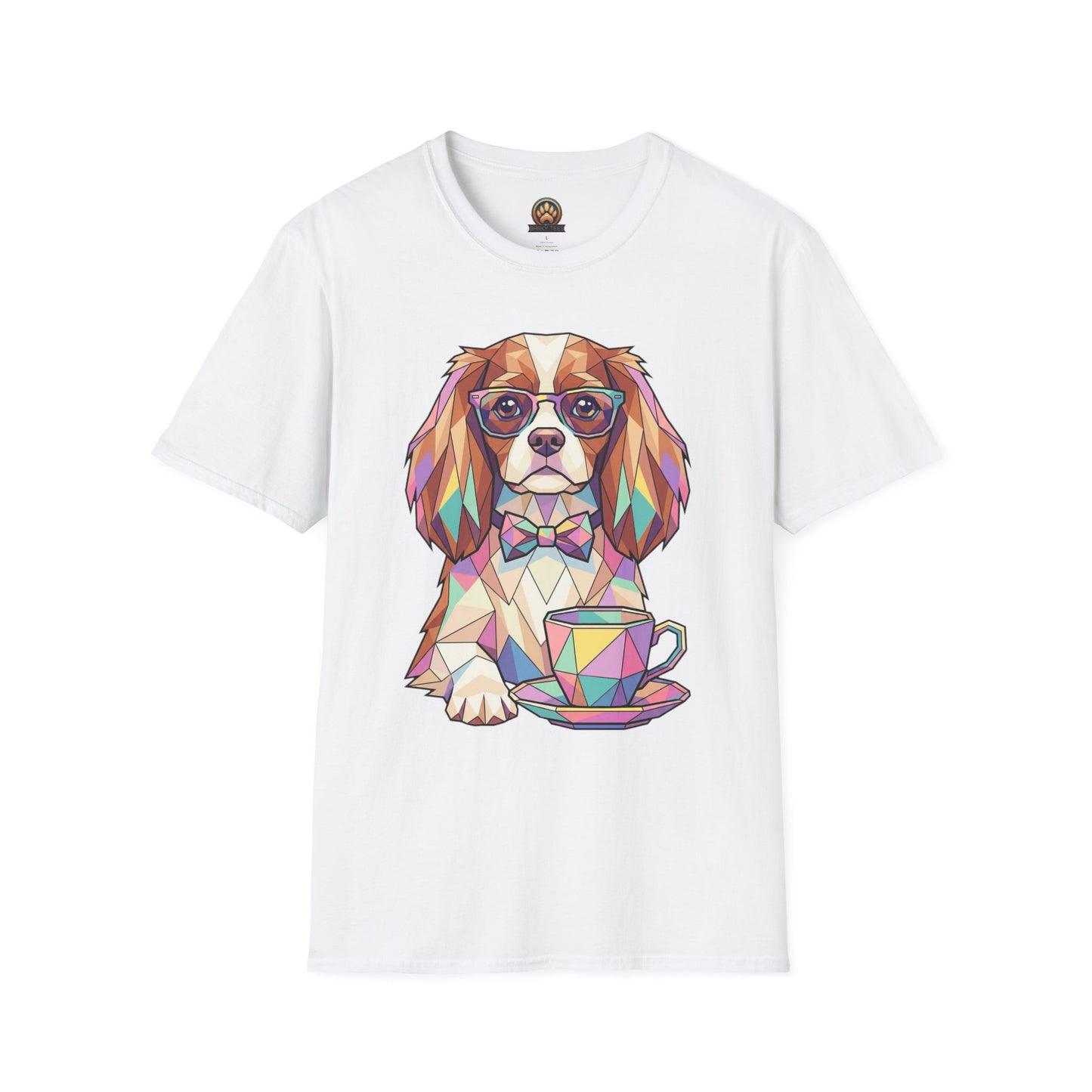 Tea Party Cavalier King Charles Tee - Large Front Print