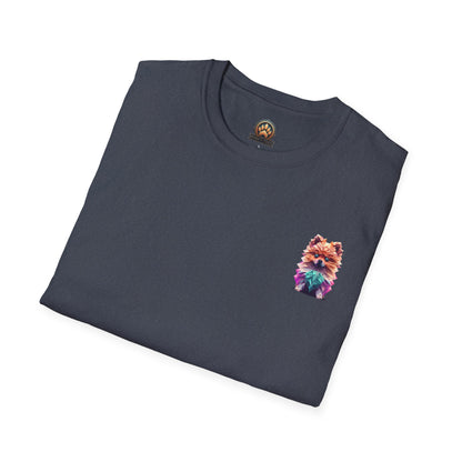 Polygon Pomeranian Dog T-Shirt - Pocket & Large Back Print