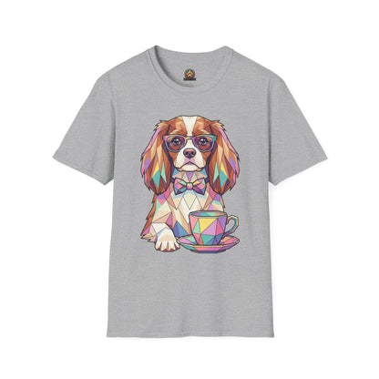 Tea Party Cavalier King Charles Tee - Large Front Print