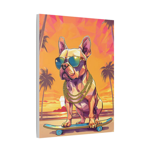 Polygon Style French Bull Dog Skater Canvas