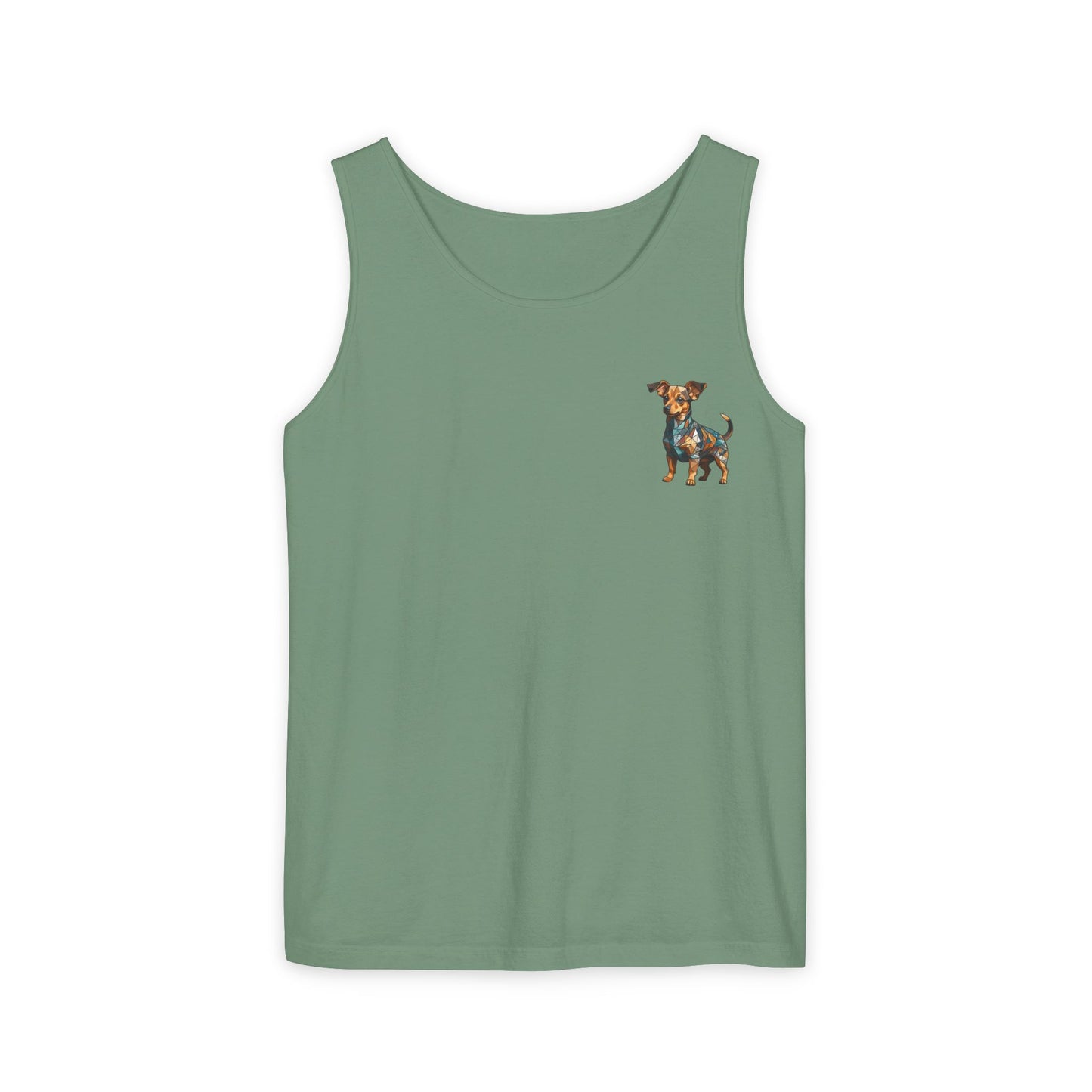 Polygon Style Pop Art Chiweenie Dog Tank Top - Front Pocket Print Only