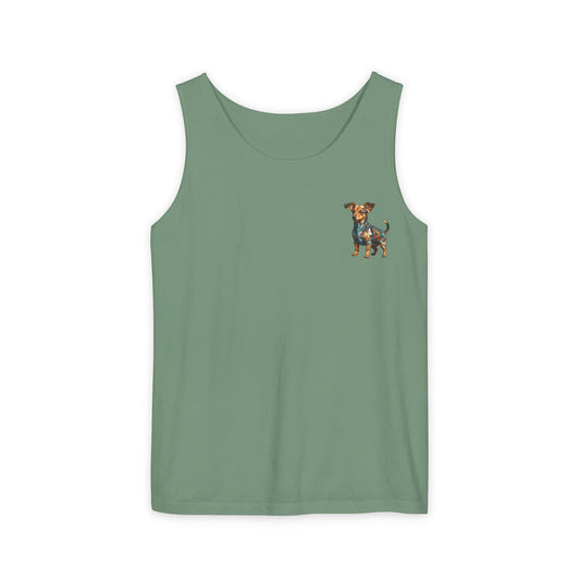 Polygon Style Pop Art Chiweenie Dog Tank Top - Front Pocket Print Only