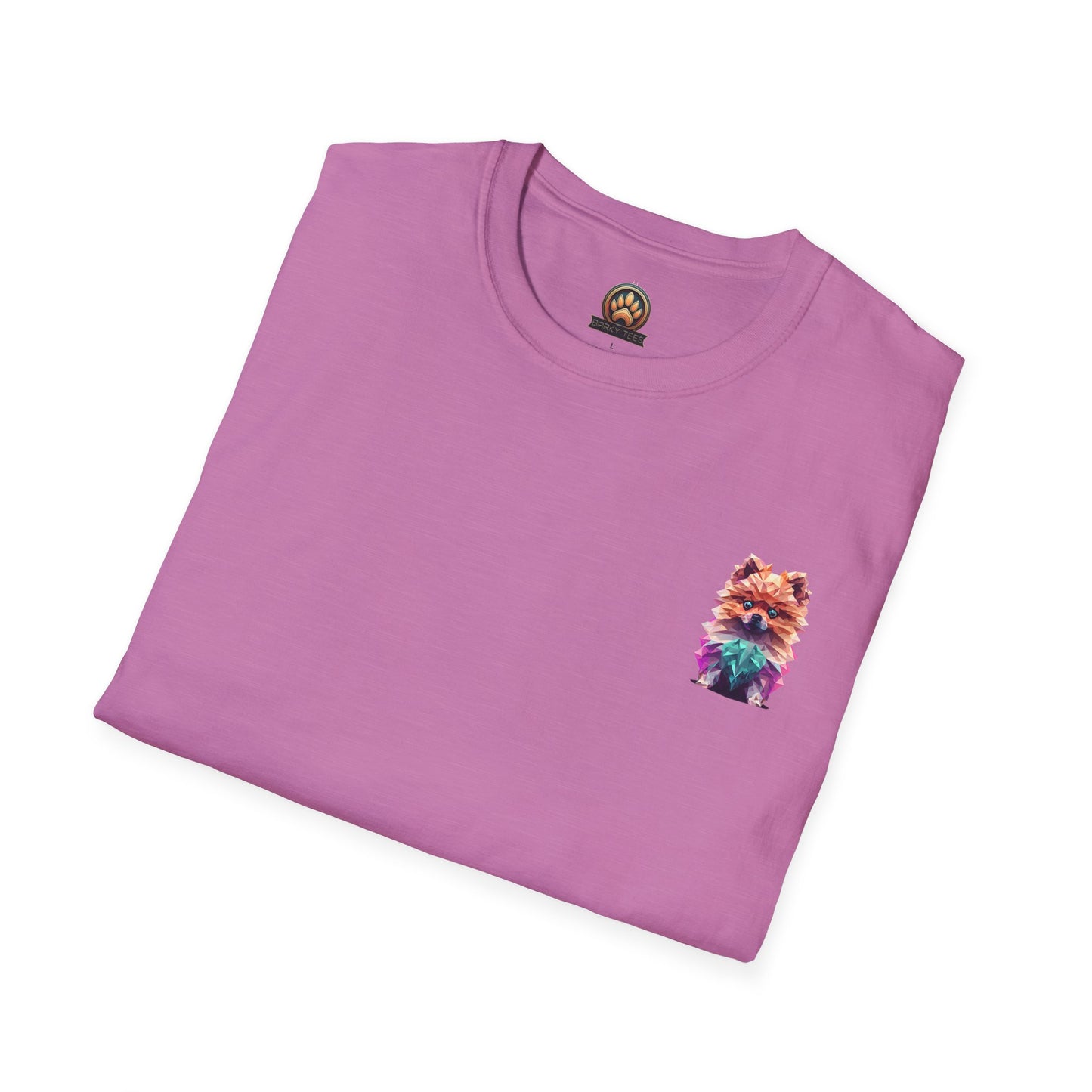 Polygon Pomeranian Dog T-Shirt - Pocket & Large Back Print