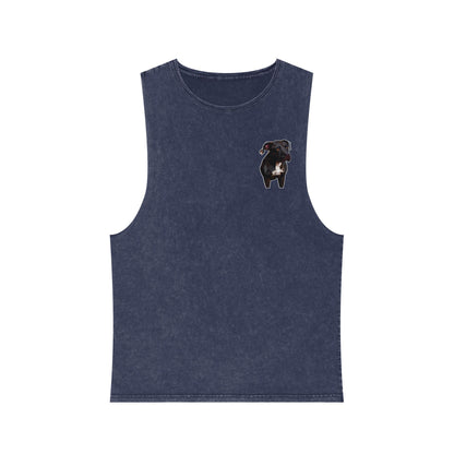 Polygon Pitbull Stonewash Tank - Pocket & Large Back Print