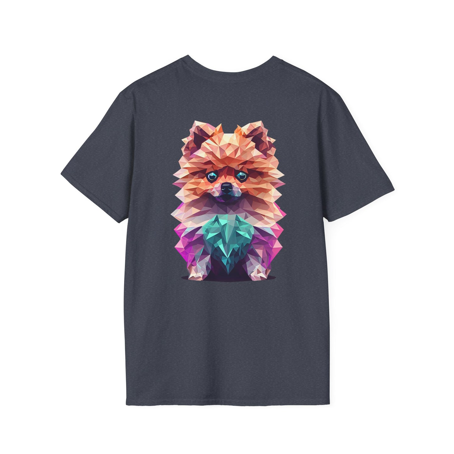 Polygon Pomeranian Dog T-Shirt - Pocket & Large Back Print