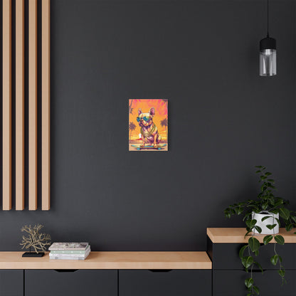 Polygon Style French Bull Dog Skater Canvas