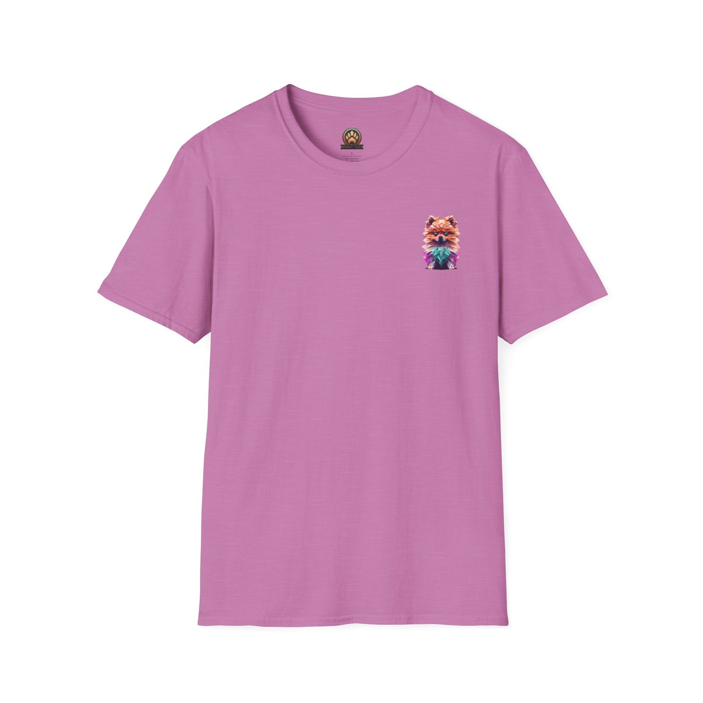 Polygon Pomeranian Dog T-Shirt - Pocket & Large Back Print