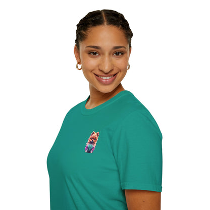 Polygon Pomeranian Dog T-Shirt - Pocket & Large Back Print