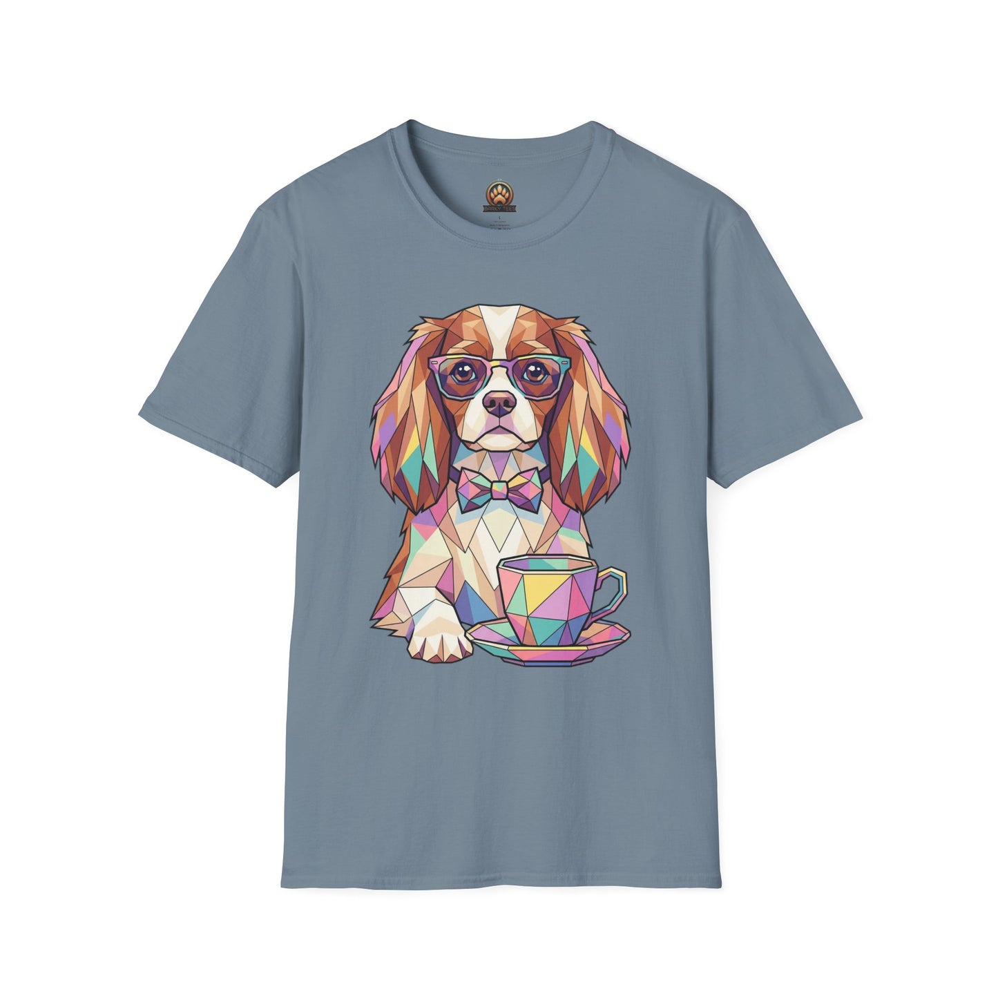 Tea Party Cavalier King Charles Tee - Large Front Print