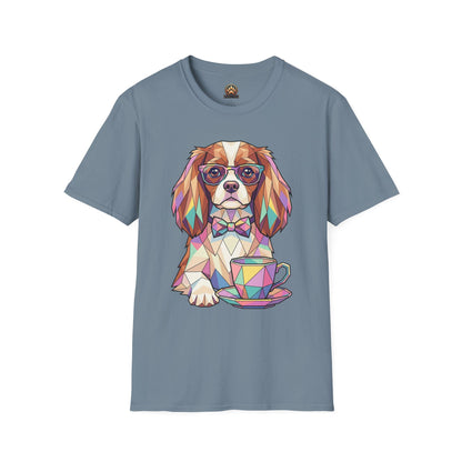 Tea Party Cavalier King Charles Tee - Large Front Print