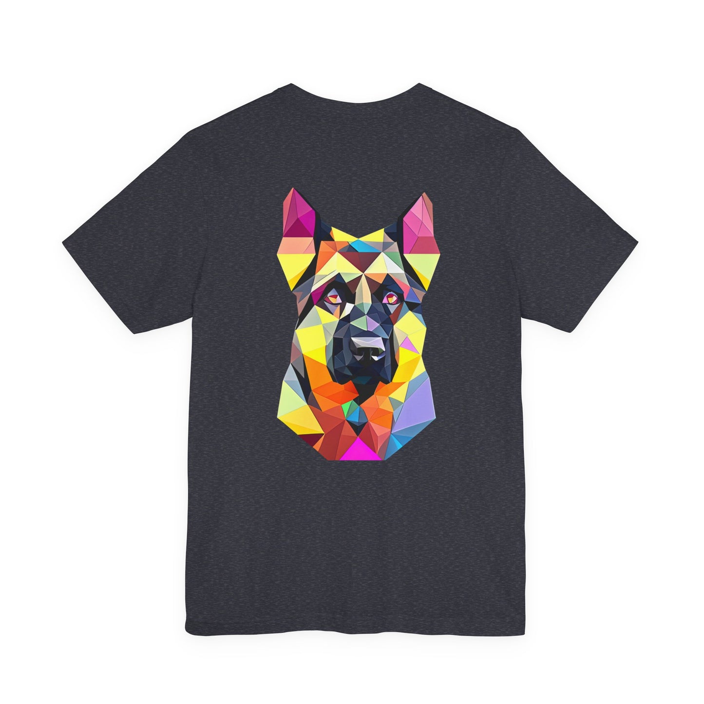 Polygon Style Pop Art German Shepherd Dog T-Shirt - Pocket & Large Back Print