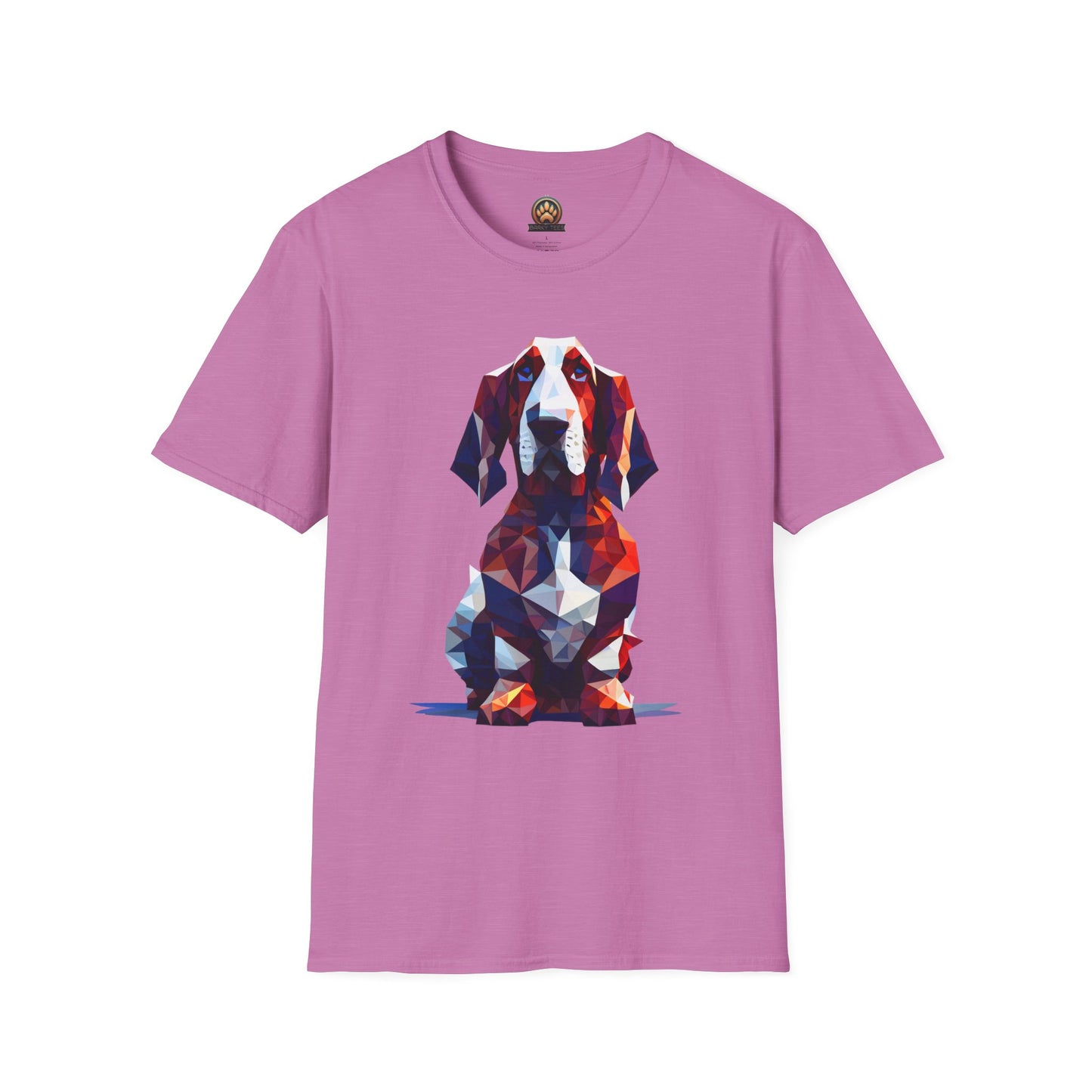 Polygon Basset Hound Tee - Large Front Print