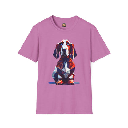 Polygon Basset Hound Tee - Large Front Print