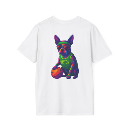 Boston Terrier Basketball Tee - Pocket & Large Back Print