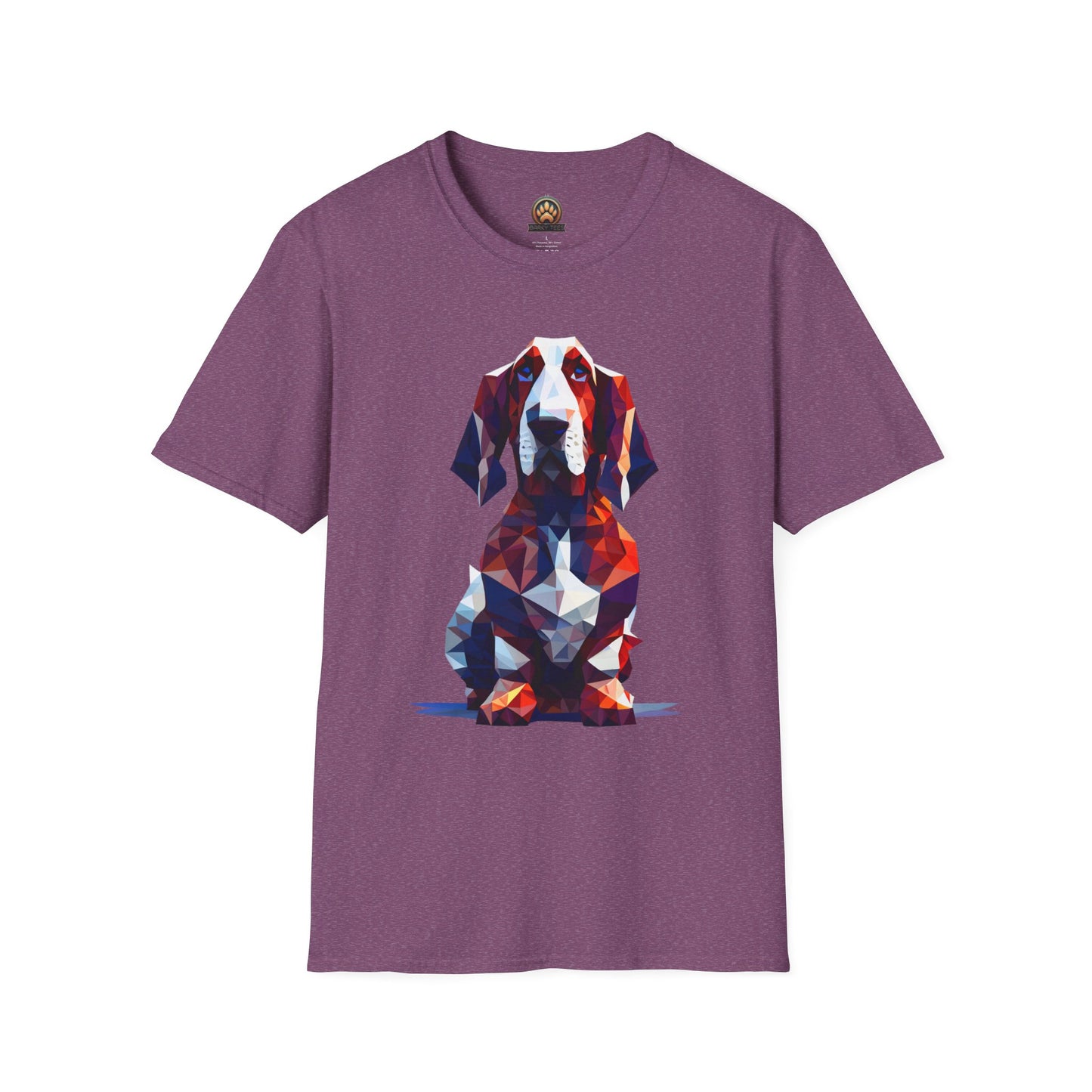 Polygon Basset Hound Tee - Large Front Print