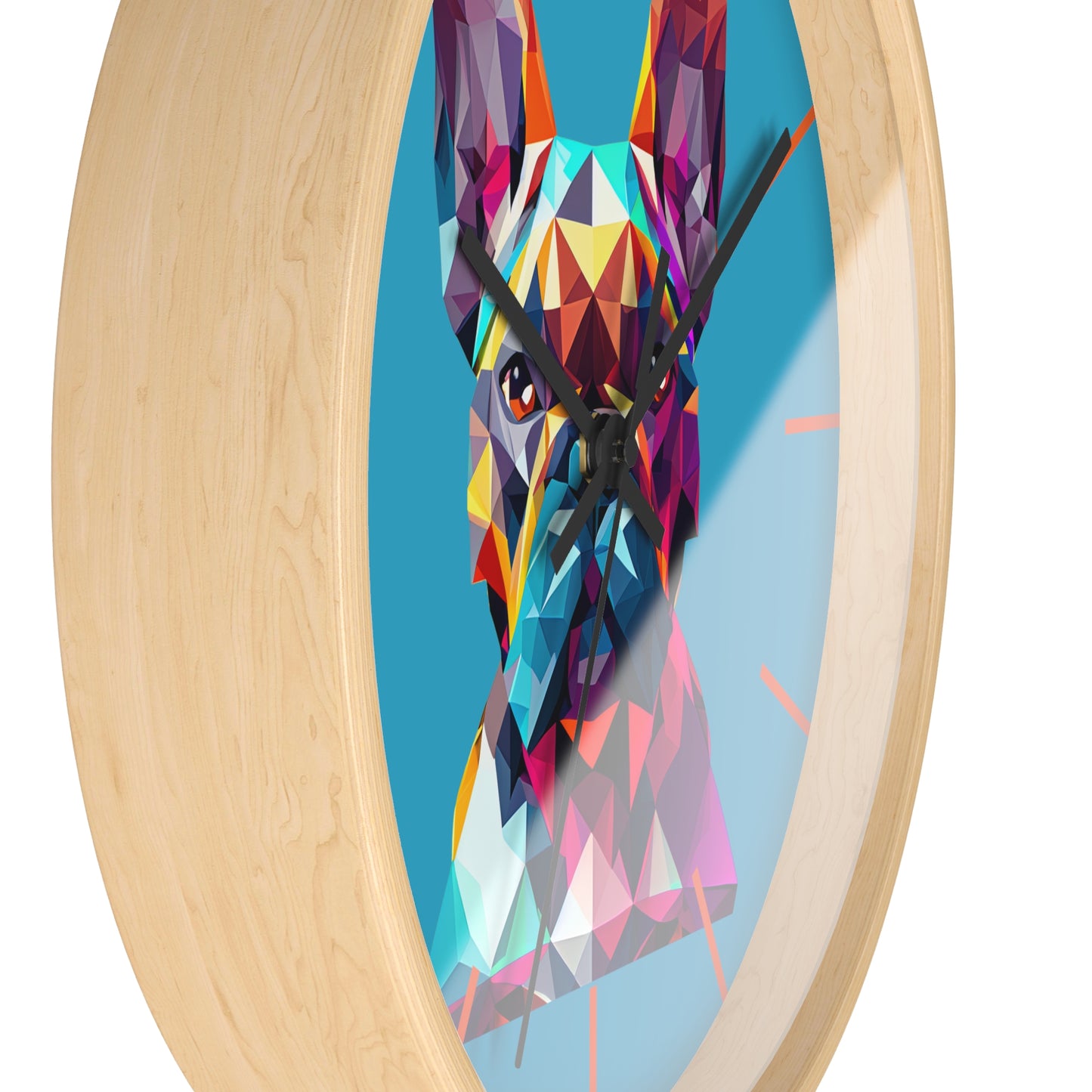 Colorful Polygon French Bulldog Wall Clock