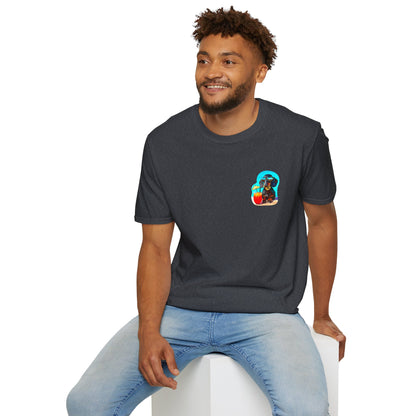 Bitcoin Dachshund Chillin Poolside T-Shirt - Pocket & Large Back Print